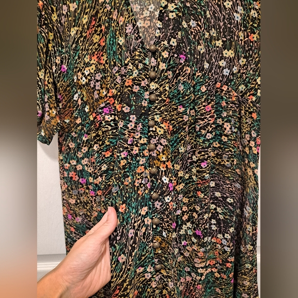 Anthropologie Akemi + Kin sheer button down multicolor dress size small - Picture 6 of 6